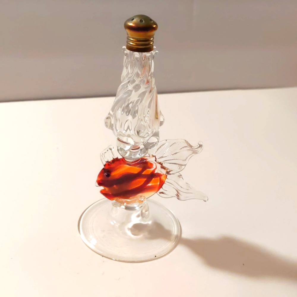 Gazelle Hand Blown Glass Single Salt Pepper Shaker Signed